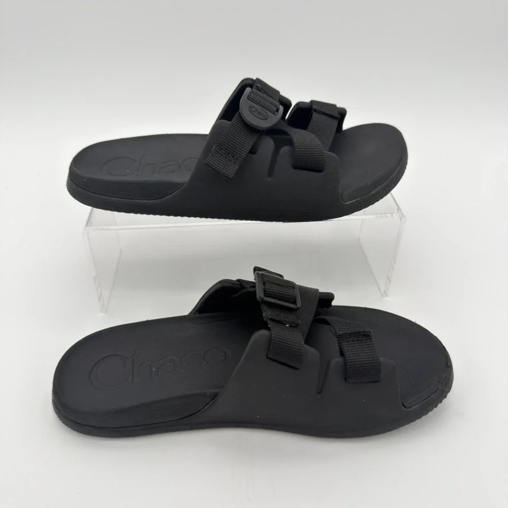 Chaco Chillos Slide Sandals Black Adjustable Webbing Kids Size 4